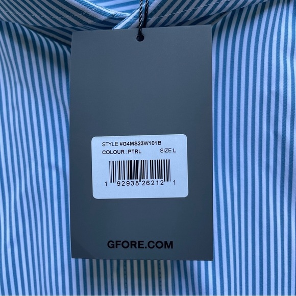 NWT G/FORE Lightweight Performance Striped Skull Button Down Dress Shirt Large - Picture 8 of 9